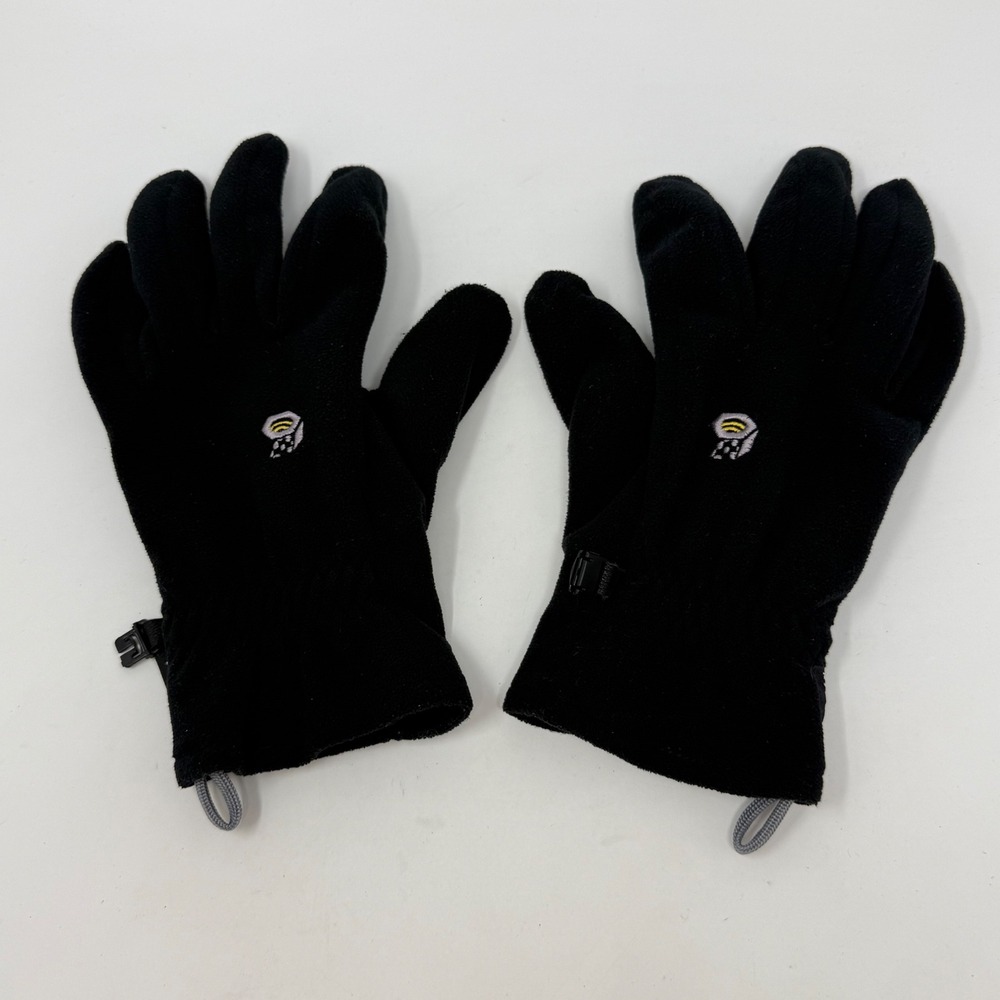 Mountain Hardwear Womens Windstopper Fleece Leather Palm Gloves Black Size M